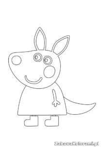Kolorowanka Kylie Kangur z Świńki Peppy – postać kangurzycy z serialu Świńki Peppa do pokolorowania