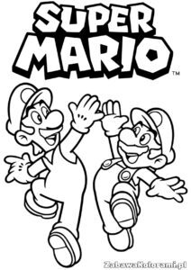 Kolorowanka Mario i Luigi – Mario i Luigi razem do pokolorowania