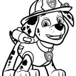 Kolorowanka Marshall – pełna postać Marshalla z Psiego Patrolu do pokolorowania