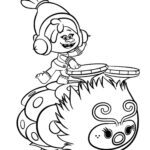 Kolorowanka Trole - Poppy gra na bębnach