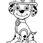 Kolorowanka Słodki Marshall – postać Marshalla z Psiego Patrolu do pokolorowania