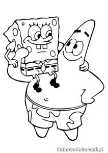 SpongeBob w koszuli z krawatem i Patrick Star z uśmiechem