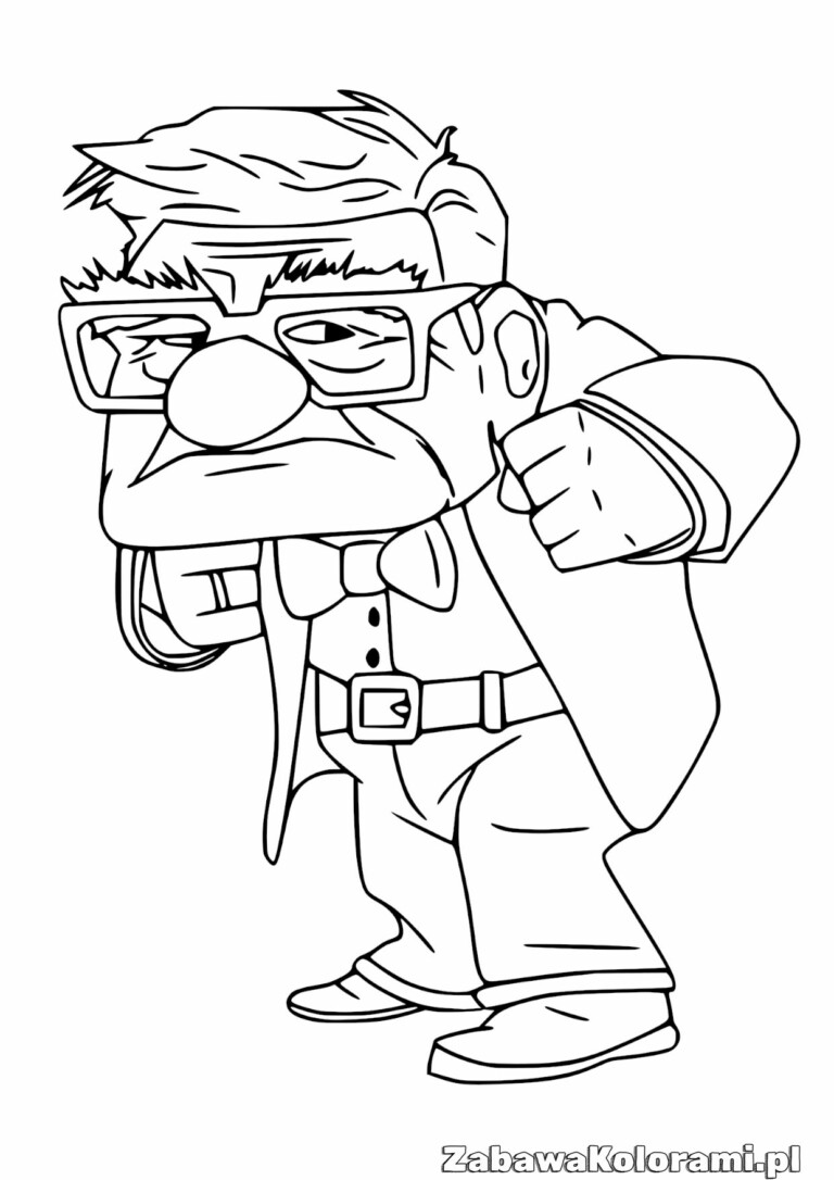 Kolorowanka Carl Fredricksen, postać, animacja, malowanka
