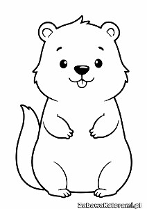 Kolorowanka Bóbra – zwierzę z zamkniętymi oczami i uśmiechem