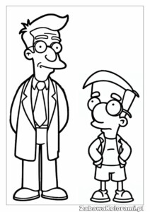 Kolorowanka Postacie z Simpsonów, rodzina, bohaterowie, szablon