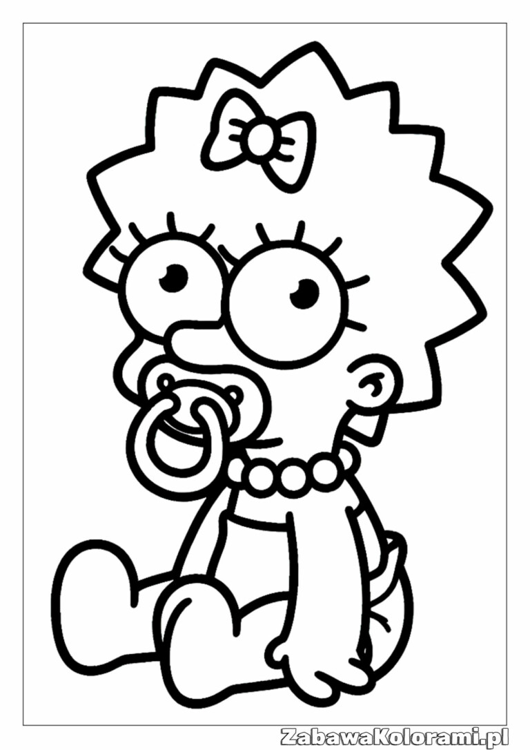 Maggie Simpson z Simpsonomi, dziecko, smoczek, naszyjnik