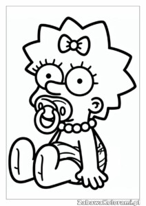 Maggie Simpson - kreskówka, bobas, obrazek