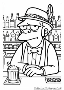 Moe Szyslak z Simpsonów, barman, tawerna, serial, w barze, w tawernie