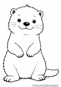 Kolorowanka wydra – zwierzę pływające na grzbiecie