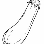 Kolorowanka Cukinia – warzywny rysunek konturowy z liściem