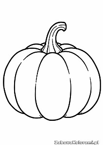 Kolorowanka dyni z charakterystycznym rysunkiem i łodygą na górze