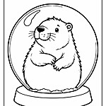 Kapibara w kuli śniegowej kolorowanka