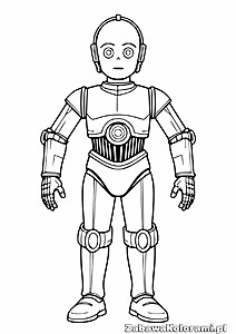 Kolorowanka C-3PO – złoty robot do pokolorowania z Gwiezdnych Wojen