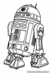 Kolorowanka R2-D2 – rysunek robota z detalami mechanicznymi