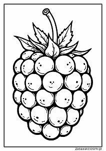 Kolorowanka z Jeżyną, liśćmi i łodygą