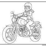 Motocyklista na motocyklu z hełmem