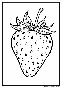 Truskawka z zielonym listkiem