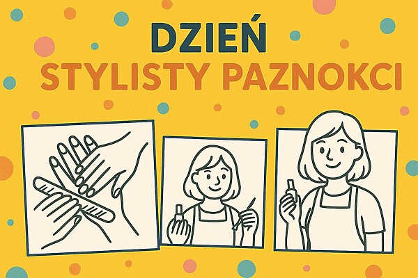 Kolorowanka dzień stylisty paznokci z obrazkami dzieci przy różnych aktywnościach
