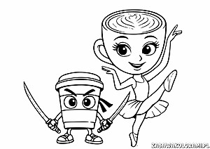 Cappuccino Assassino i Ballerina Cappucina kolorowanka