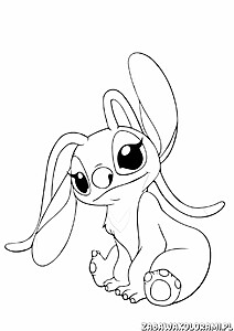 Kolorowanka z Angel o dużych, ekspresyjnych oczach i długich uszach