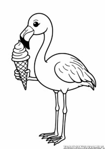 Flamingo trzymający lody