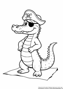 Krokodyl pirat Kolorowanka