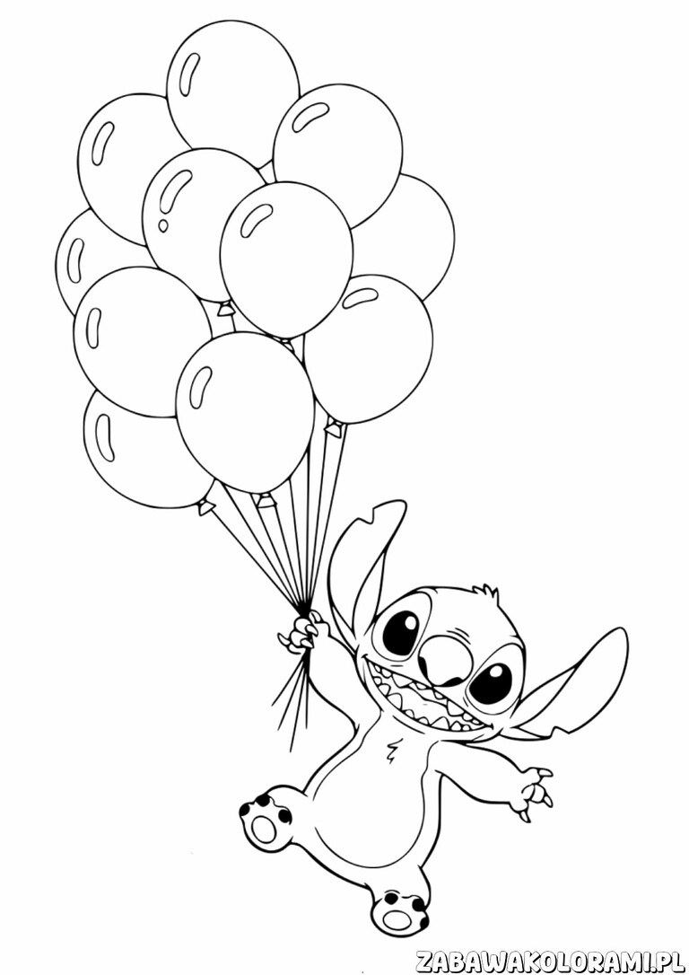 Stich trzymający balony