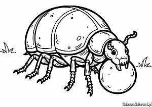 Żuk z przedmiotem w pyszczku