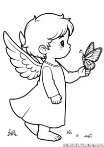 Aniołek trzymający motyla