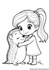 Dziewczynka z jeżem w uścisku