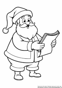 Święty Mikołaj z listą prezentów