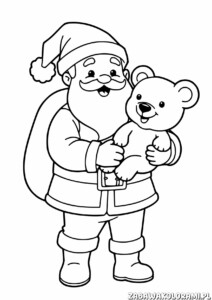 Święty Mikołaj trzymający misia