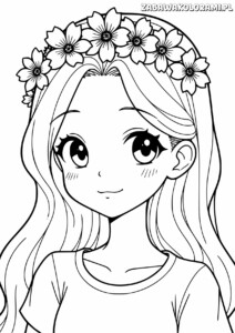 Dziewczynka z wiankiem kwiatowym