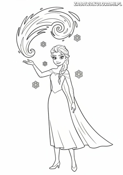 Anna – Kraina lodu Kolorowanka z Elzą i śnieżnymi wirami