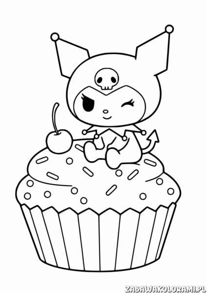 Babeczka Kolorowanka Kuromi - maluj z ulubioną postacią