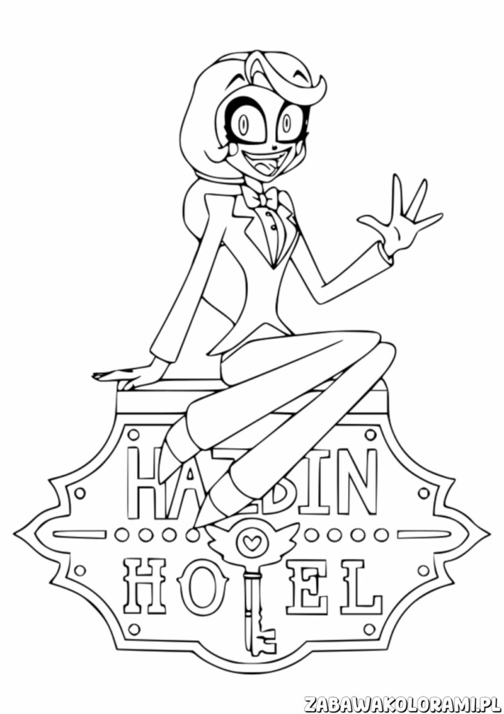 Kolorowanka Hazbin Hotel - dziewczynka z kluczem w kształcie serca