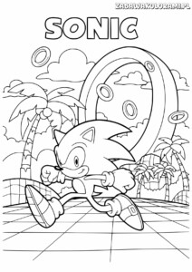 Kolorowanka Sonic biegający
