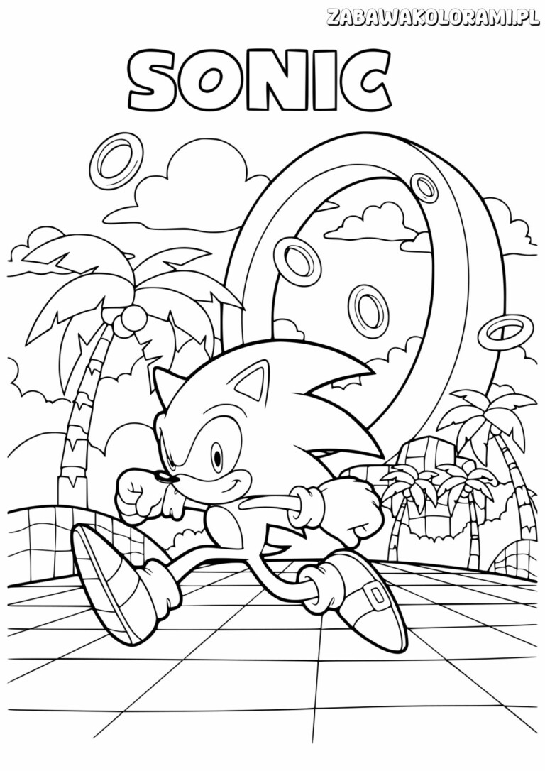 Kolorowanka Sonic biegający