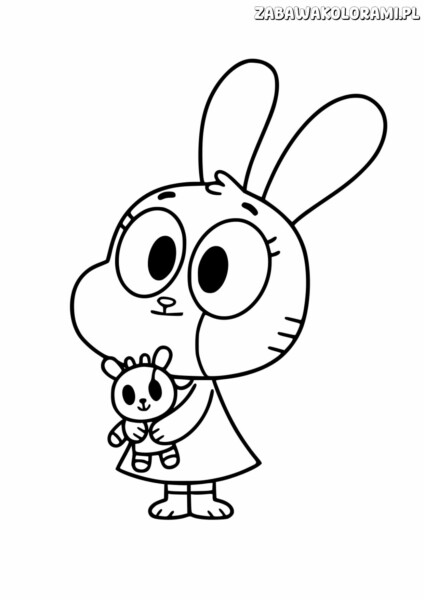 Gumball Kolorowanka: Króliczek Gumball z pluszowym misiem
