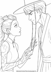 K-Pop Łowczynie Demonów kolorowanka: dwie bohaterki w charakterystycznych strojach