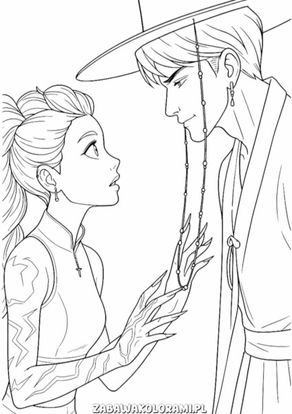 K-Pop Łowczynie Demonów kolorowanka: dwie bohaterki w charakterystycznych strojach