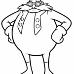 Kolorowanka przedstawiająca Eggmana z wąsikiem, okularami i vestem