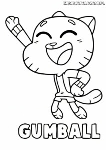 Kolorowanka Gumball - koloruj ulubionego bohatera z radością