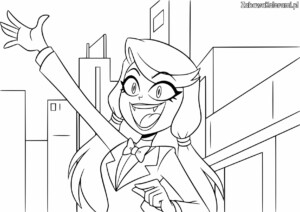 Kolorowanka Hazbin Hotel - Charlie z podniesionymi rękami