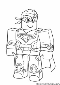 Kolorowanka Roblox - superbohater w maskach i pelerynie
