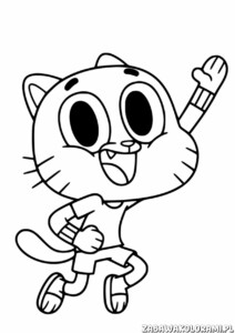 Kolorowanki Gumball do druku - kolorowanka z zabawnego Gumballa