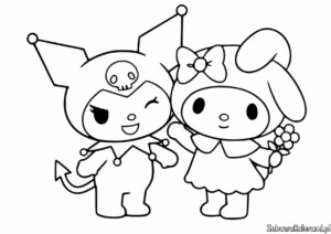 Kolorowanki Kuromi i My Melody - kolorowanka z ulubionymi postaciami