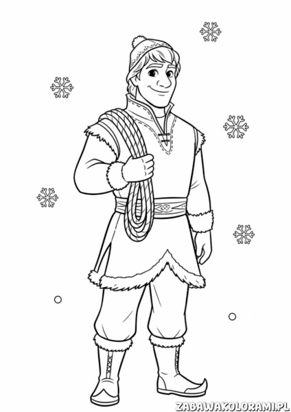 Kristoff Kraina lodu Kolorowanka - zabawa z ulubionym bohaterem