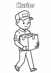 Kurier Kolorowanka do druku - kolorowanka z kurierem