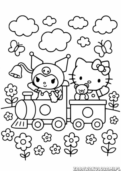Kuromi i Hello Kitty Kolorowanka - kolorowanka z ulubionymi bohaterami